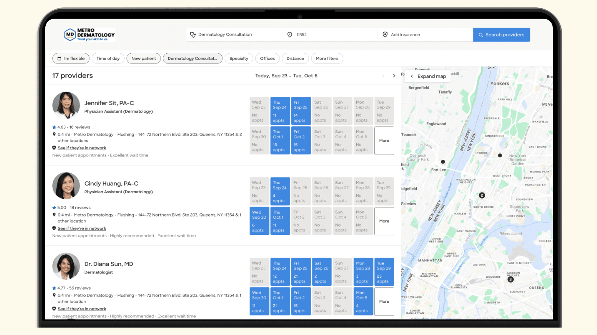 metro dermatology case study website scheduling